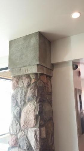 Custom pillar - concrete and stone
